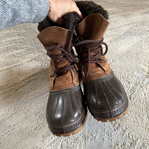 Sorel Steel Shank Leather brown boots Made in USA Winter Boots size 8 main image 8